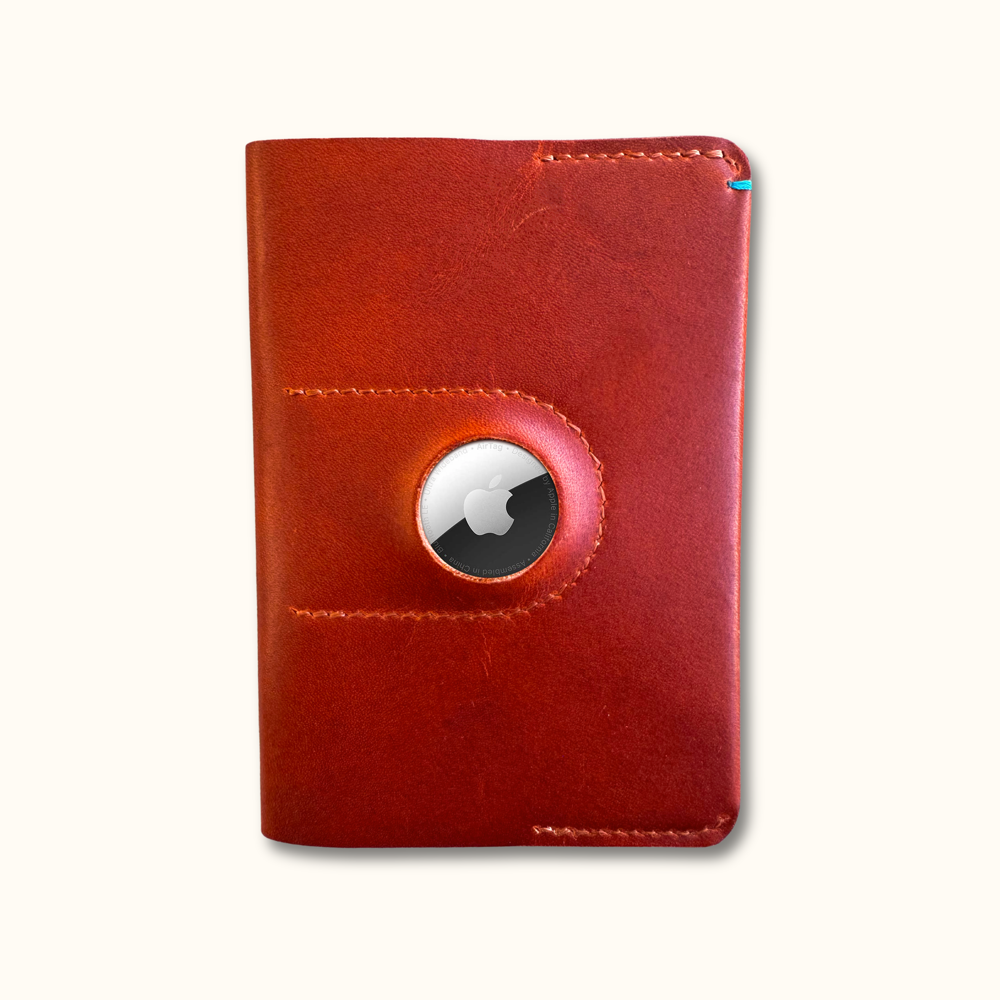 The Companion Horween Leather Passport Holder with AirTag Pocket
