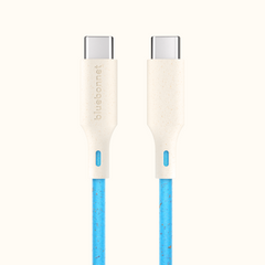 Sustainable Wheatgrass Flex Cable - USB-C to USB-C Cable Phone Charger 4 ft | Bluebonnet