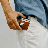 Slim Italian Leather AirTag Wallet - Tuscan Tan | Bluebonnet
