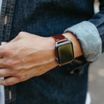 The Maverick Italian Leather Apple Watch Band - Dark Brown | Bluebonnet Case
