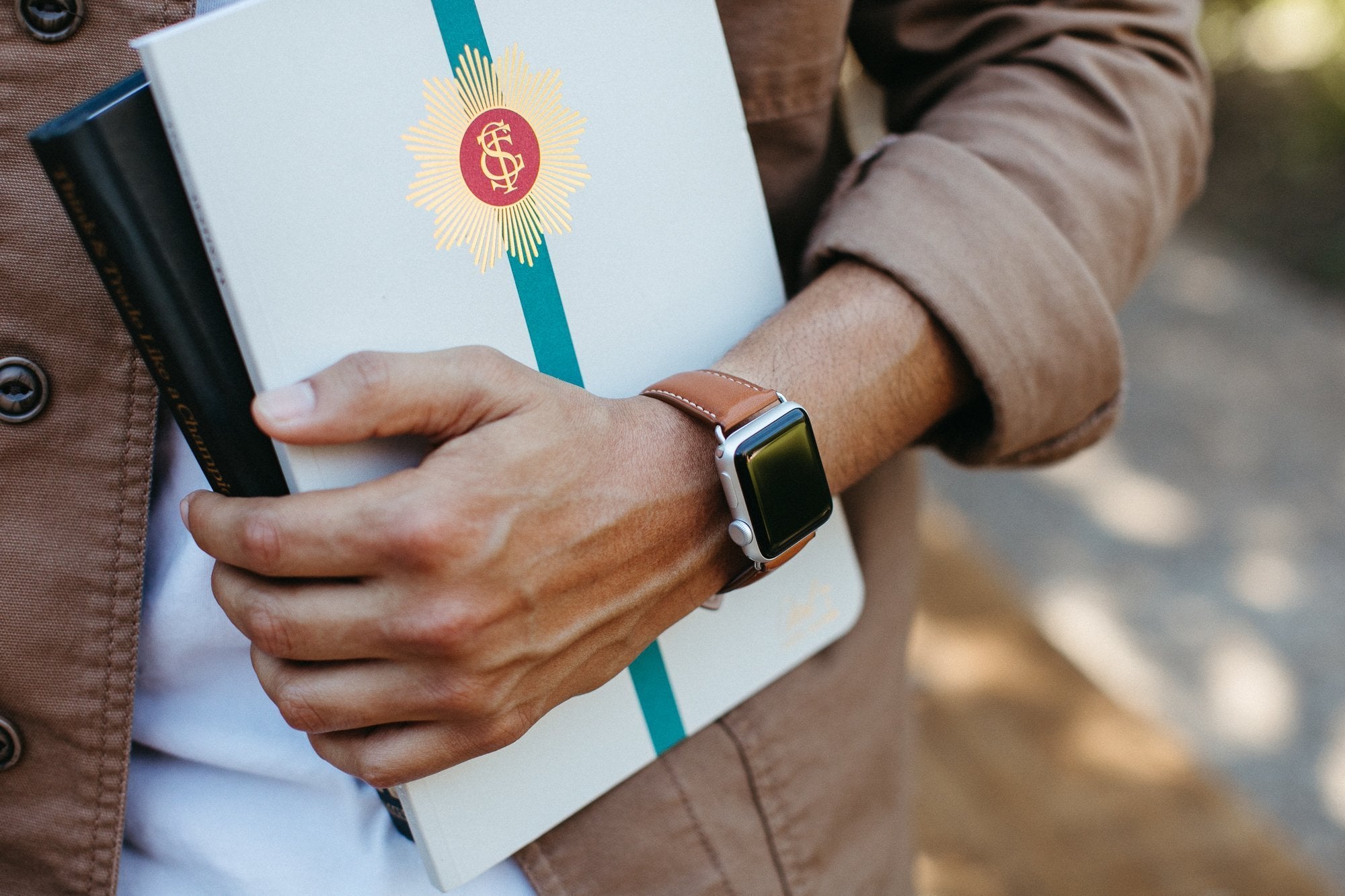 The Executive Premium French Leather Apple Watch Band - Tan | Bluebonnet Case