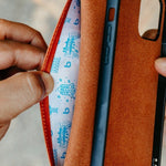 Money Sleeve - Executive Leather iPhone Wallet Case Folio (Wireless Charging) - Tan | Bluebonnet Case