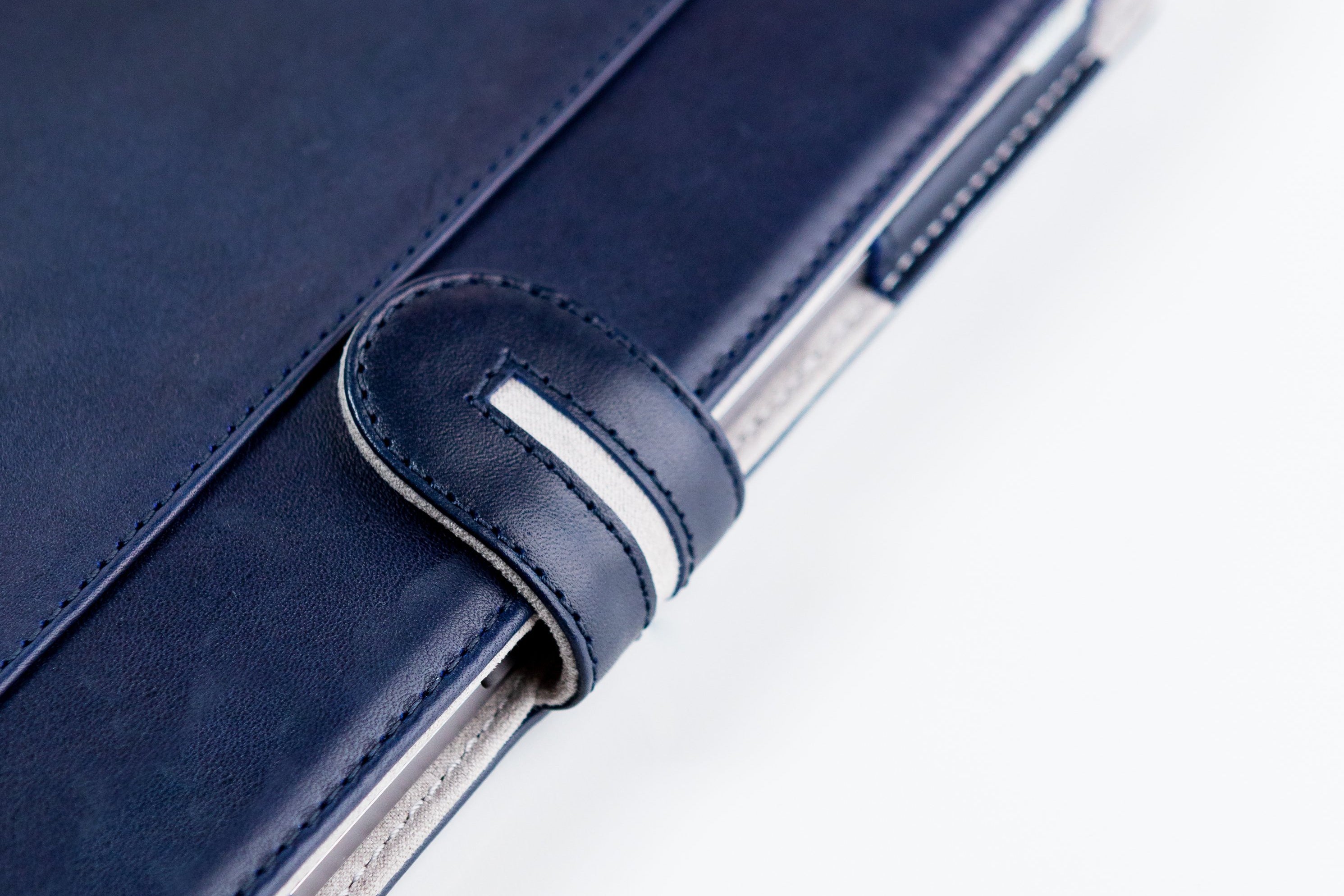 Strap Closure Folio Detail - Le Petit Prince Leather Laptop Sleeve Carrying Case  - 13" Macbook Pro Case, 13" Macbook Air Case