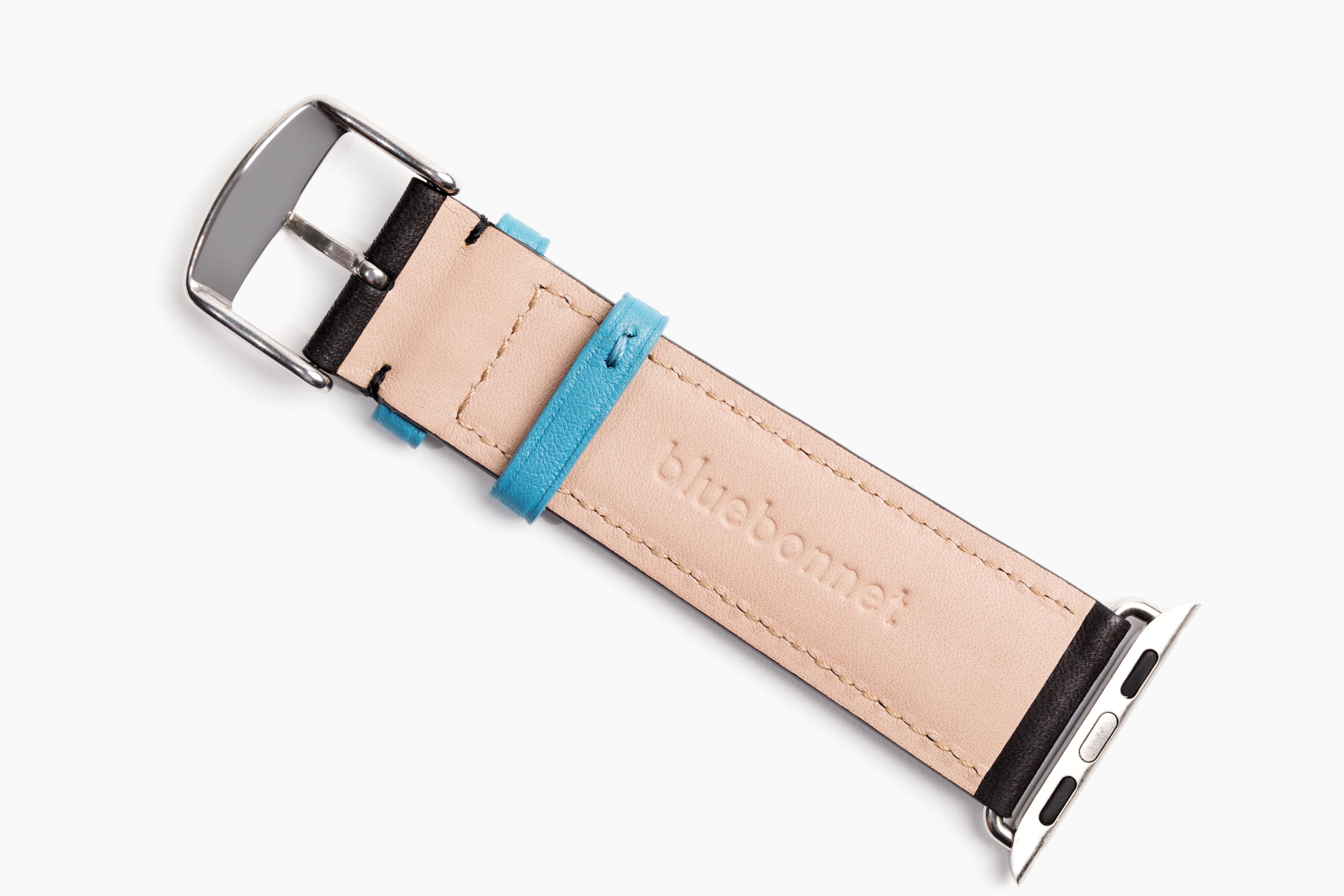The Executive French Premium Leather Apple Watch Band - Black | Bluebonnet Case