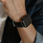 The Executive French Premium Leather Apple Watch Band - Black | Bluebonnet Case