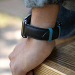 The Executive French Premium Leather Apple Watch Band - Black | Bluebonnet Case