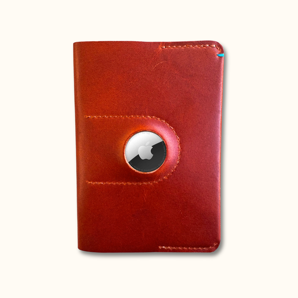 The Companion Horween Leather Passport Holder with AirTag Pocket