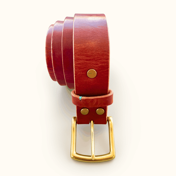 HOBO Red Leather Belt with Round Brass-Tone Buckle COACH VINTAGE RED LEATHER WOMEN main image 3