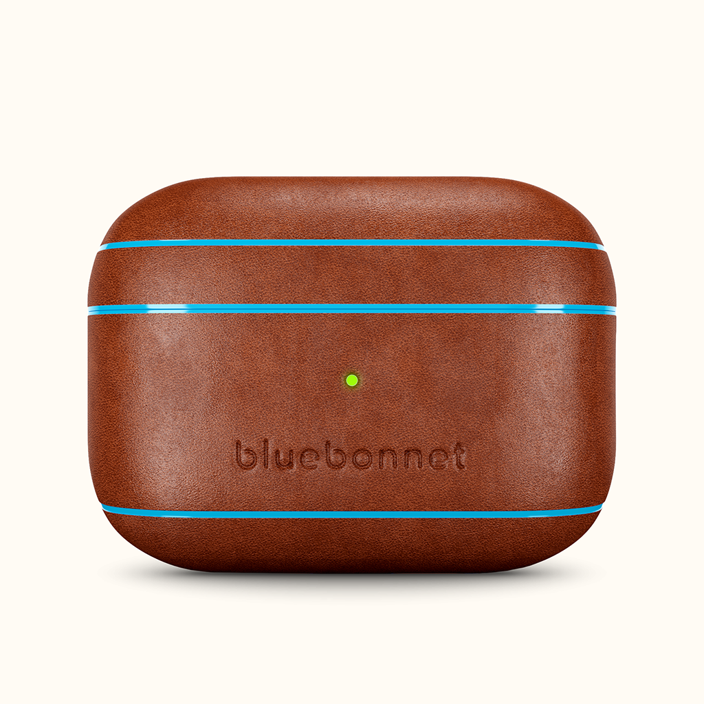 bluebonnet Leather AirPods Pro Case - Brown