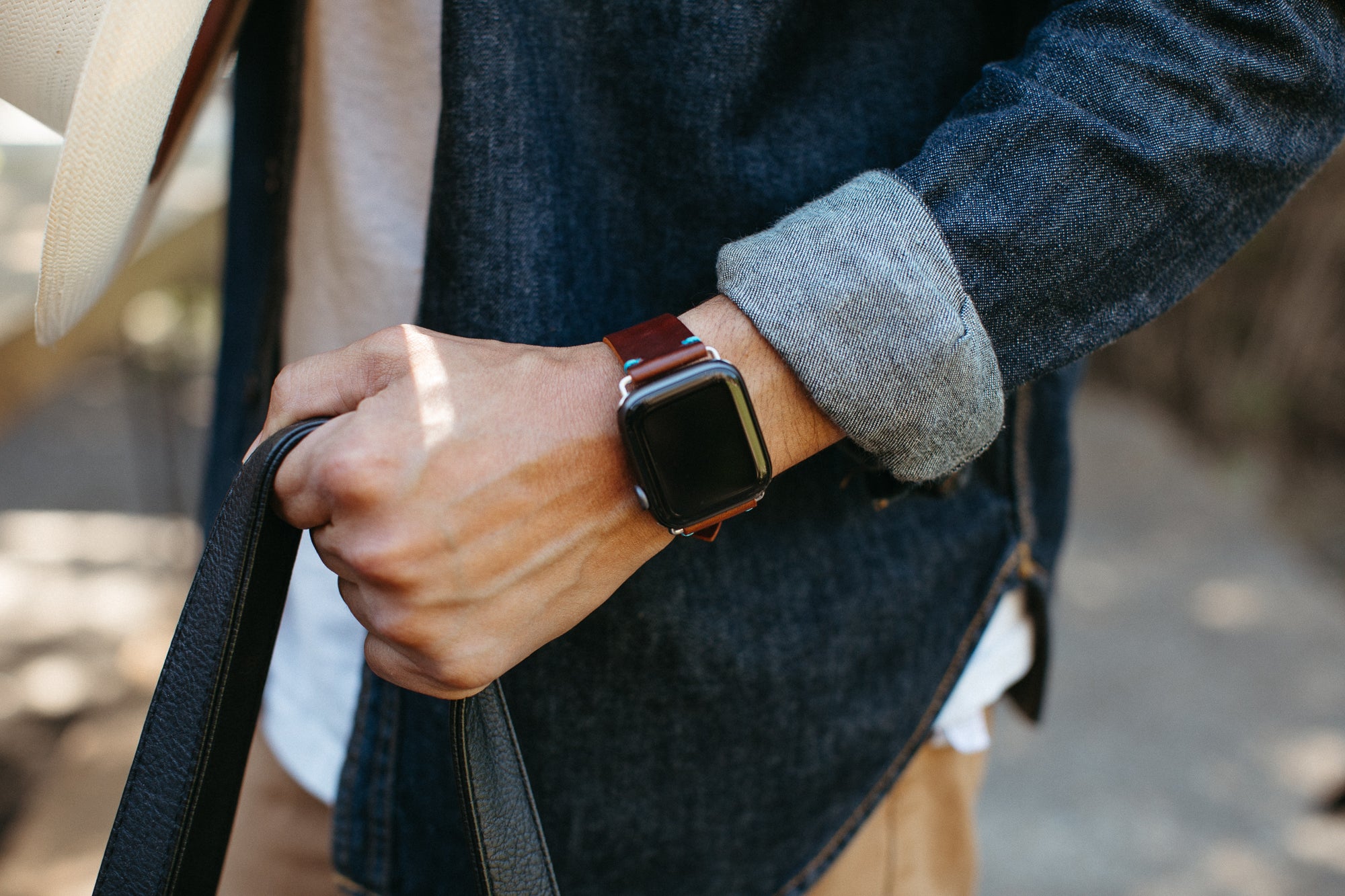 Maverick Italian Leather Apple Watch Band | Bluebonnet