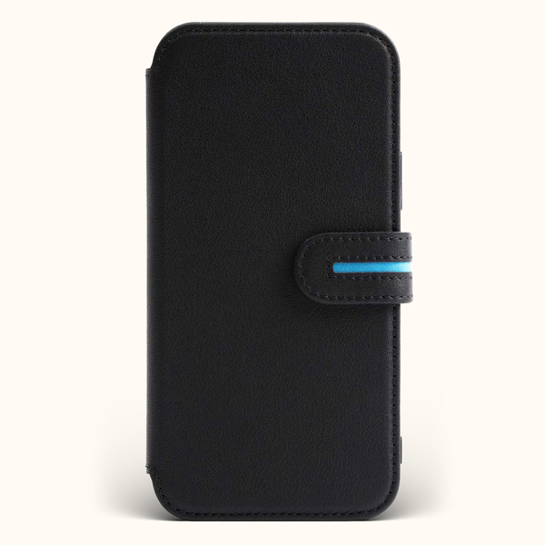 Executive Leather iPhone Wallet Case Folio - Black