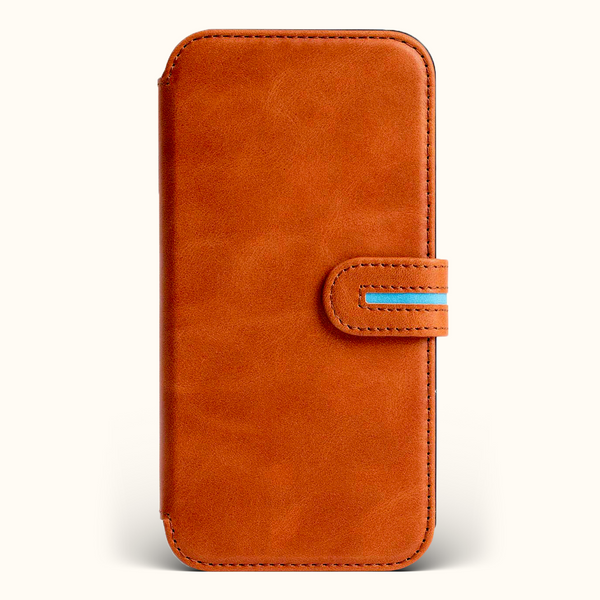 Executive Leather iPhone Wallet Case Folio - Tuscan Tan