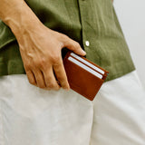 Minimalist Italian Leather Card Wallet - Tuscan Tan | Bluebonnet