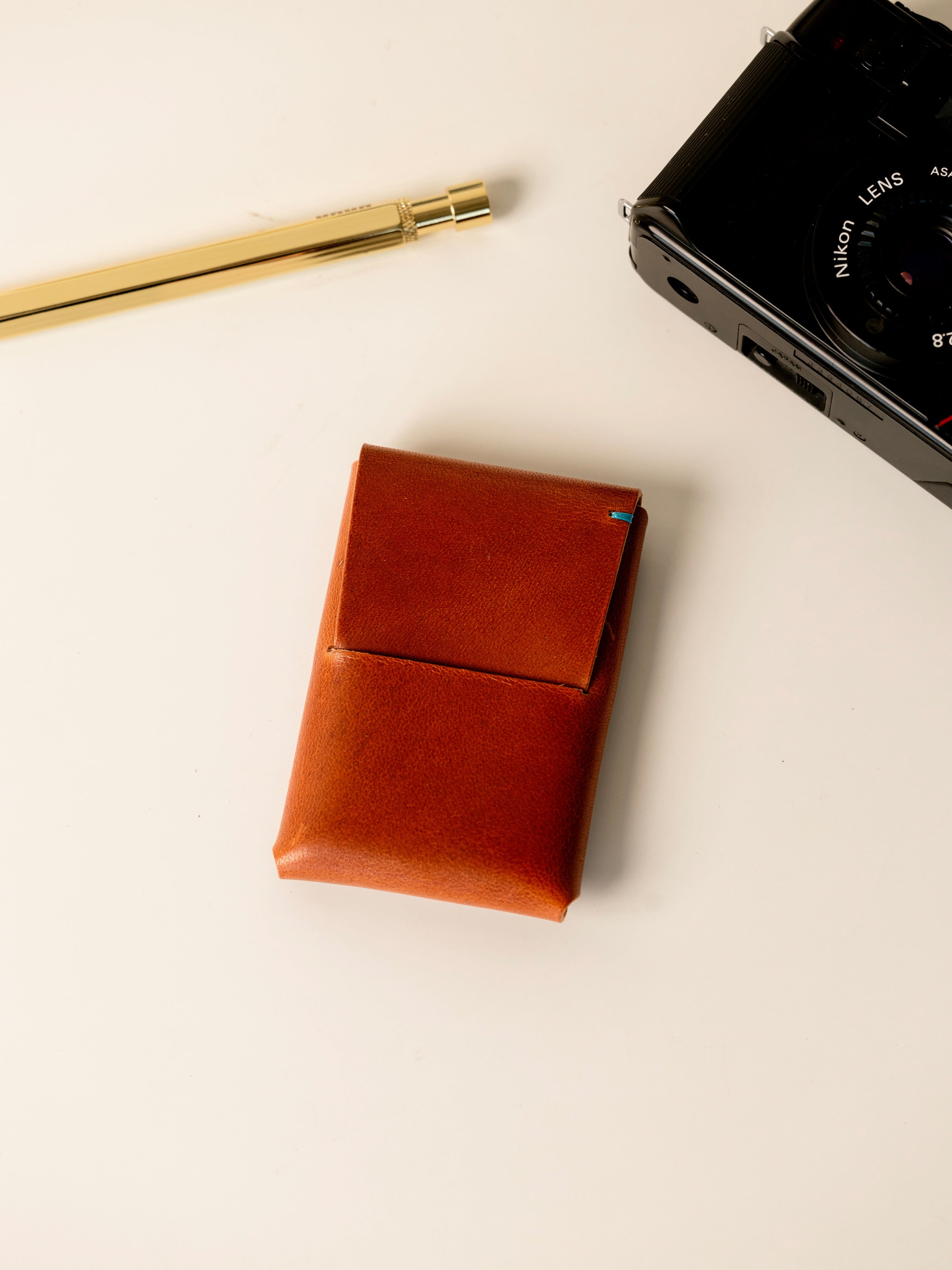 The Companion Horween Leather Origami Pocket Wallet – English Tan