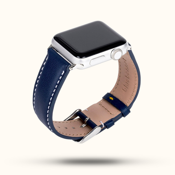 Bluebonnet French Leather Apple Watch Strap in Black