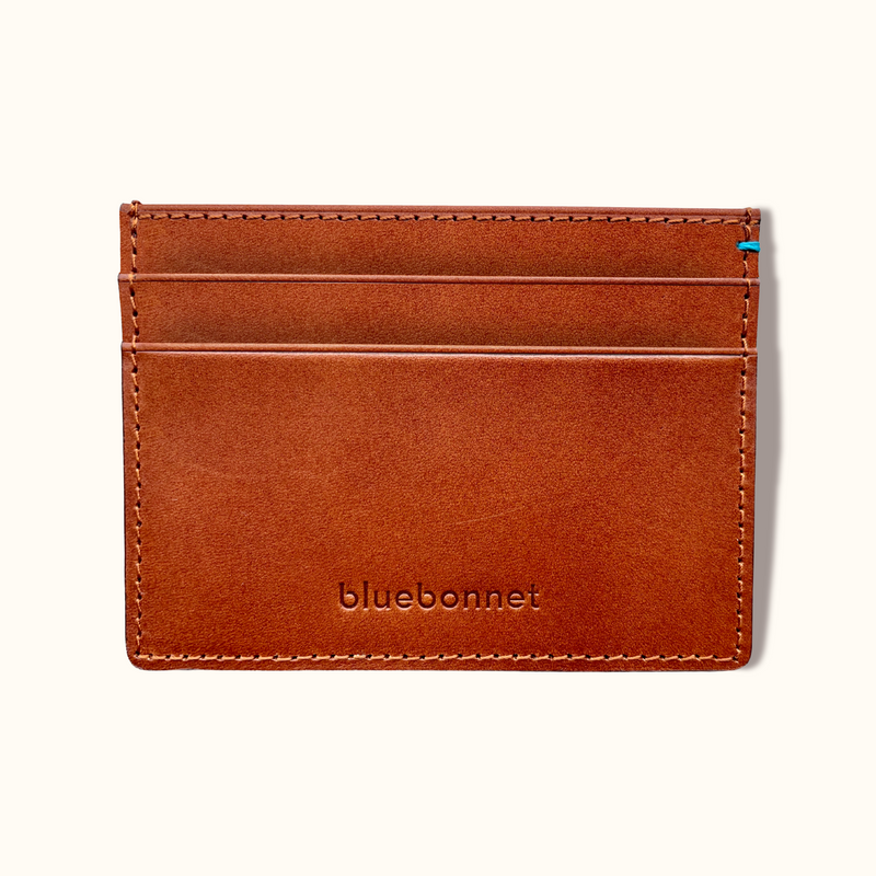 Minimalist Italian Leather Card Wallet - Tuscan Tan | Bluebonnet