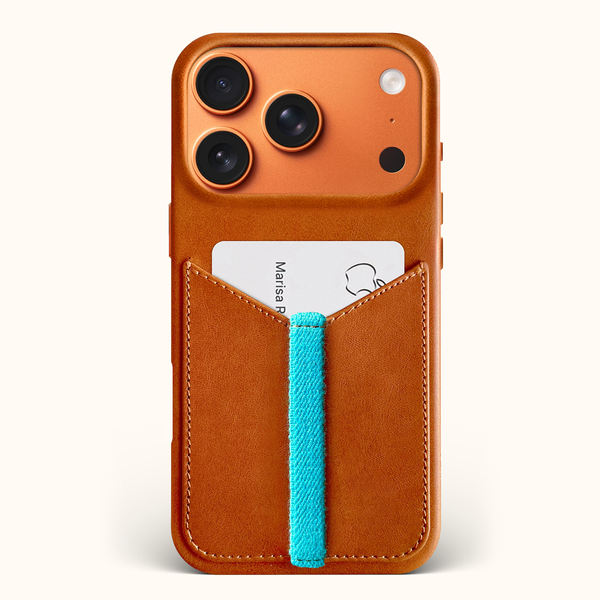 Leather iPhone 17 Pro Wallet Case – Bluebonnet Case