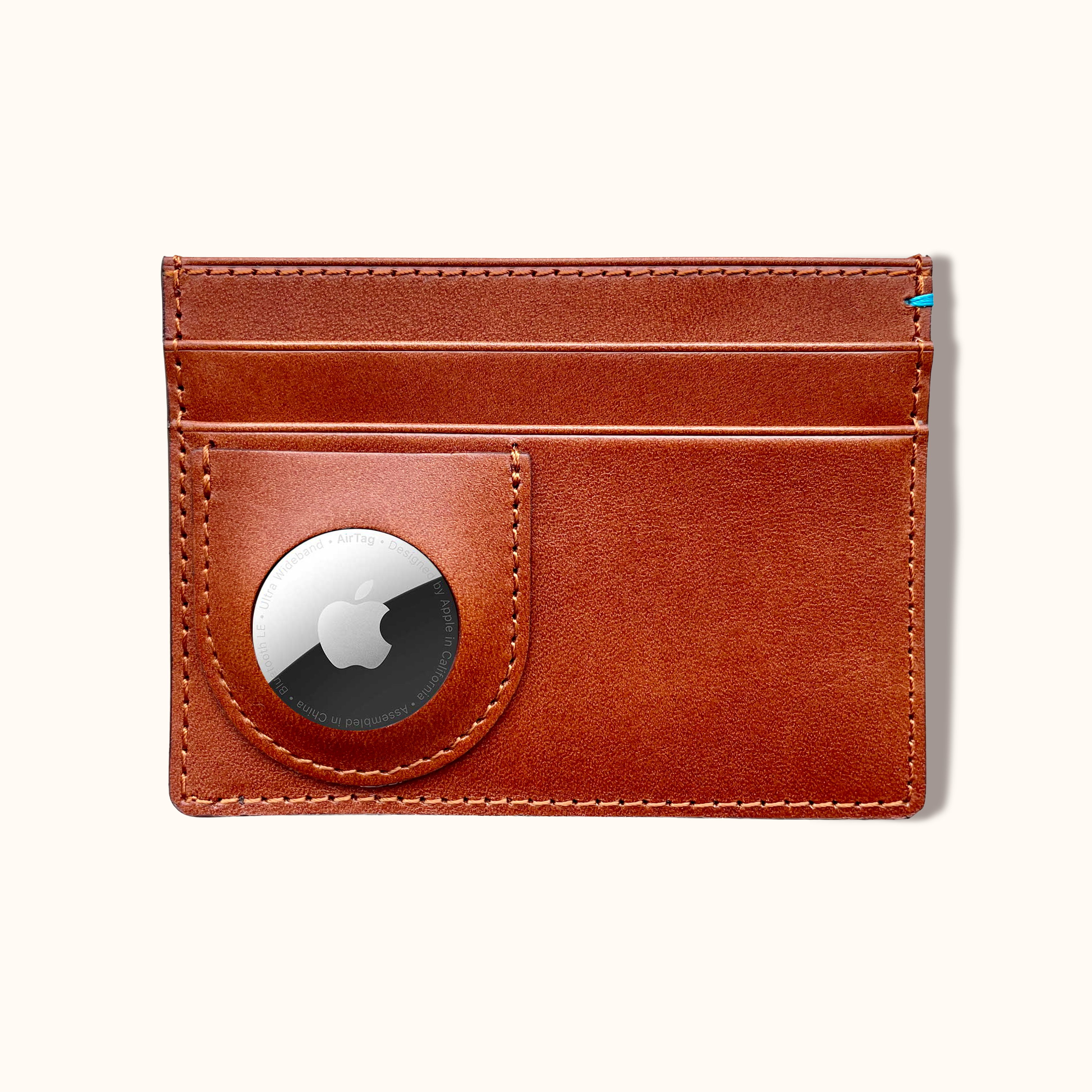 Italian Leather AirTag Wallet - Tuscan Tan | Bluebonnet