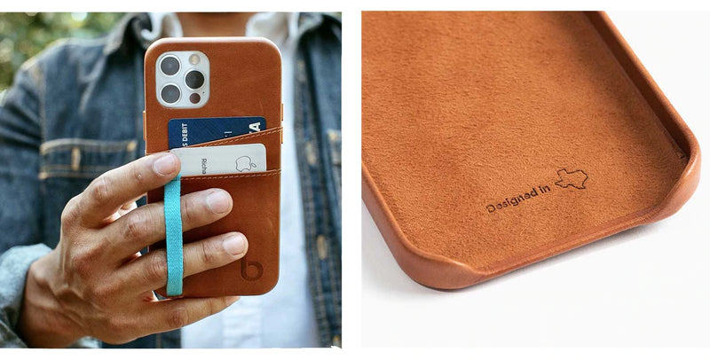 Bluebonnet - Leather Wallet Case for Apple iPhone 13 Pro Max - Saddle Tan