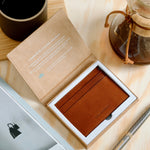 Minimalist Italian Leather Card Wallet with Gift Box - Tuscan Tan | Bluebonnet