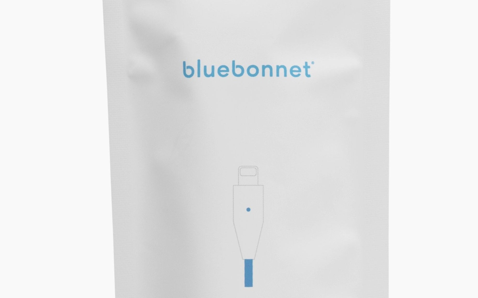 Packaging - Bluebonnet 4-Foot USB-A to Lightning Cable with LED Light + Leather Cord Wrap
