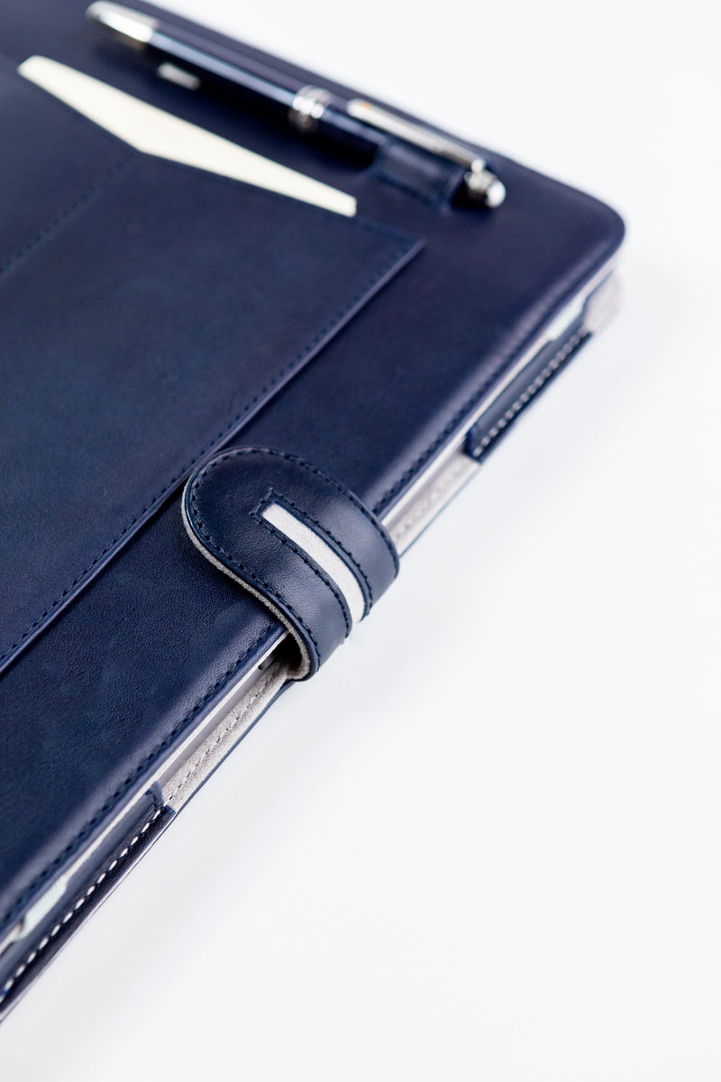 Strap Closure Folio Detail - Le Petit Prince Leather Laptop Sleeve Carrying Case  - 13" Macbook Pro Case, 13" Macbook Air Case